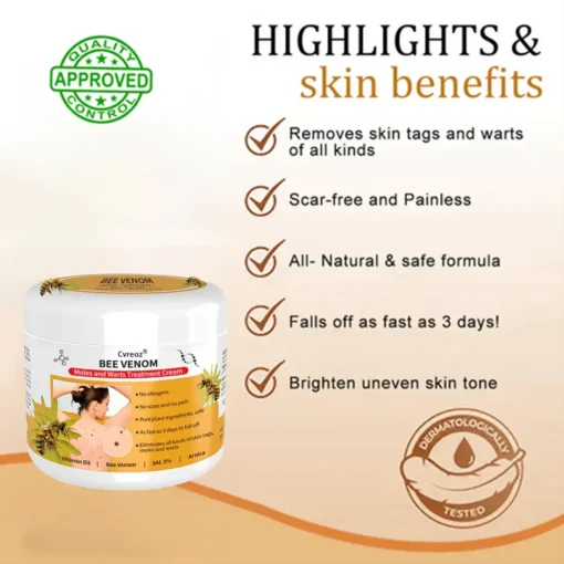 Cvreoz® PRO Bee Venom Mole and Wart Treatment Cream