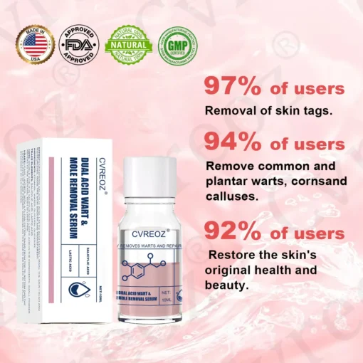 Cvreoz® Dual Acid Wart & Mole Removal Serum