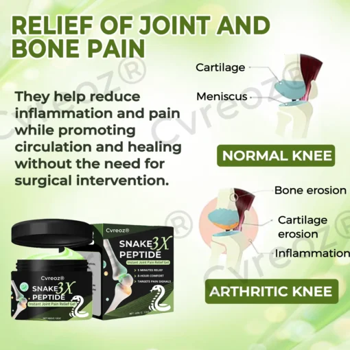 Cvreoz®SNAKE PEPTIDE 3X Instant Joint Pain Relief Gel