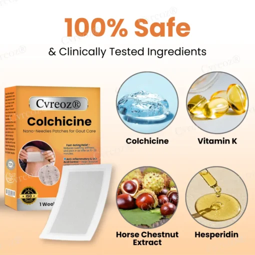 Cvreoz® Colchicine Nano-Needles Patches for Gout Care