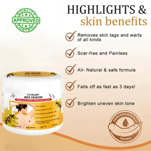 Cvreoz® Bee Venom Mole and Wart Treatment Cream