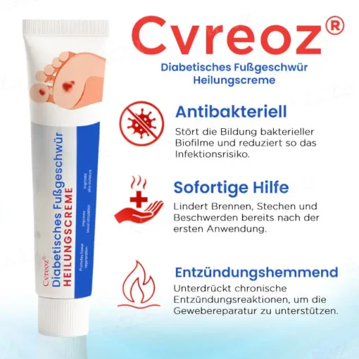 Cvreoz® Diabetisches Fußgeschwür Heilungscreme