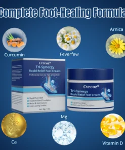 `Cvreoz® Tri-Synergy Rapid Relief Foot Cream