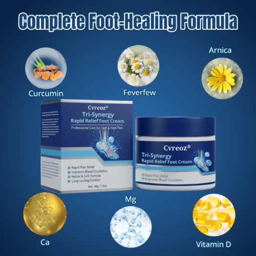 `Cvreoz® Tri-Synergy Rapid Relief Foot Cream