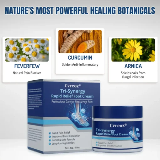 `Cvreoz® Tri-Synergy Rapid Relief Foot Cream