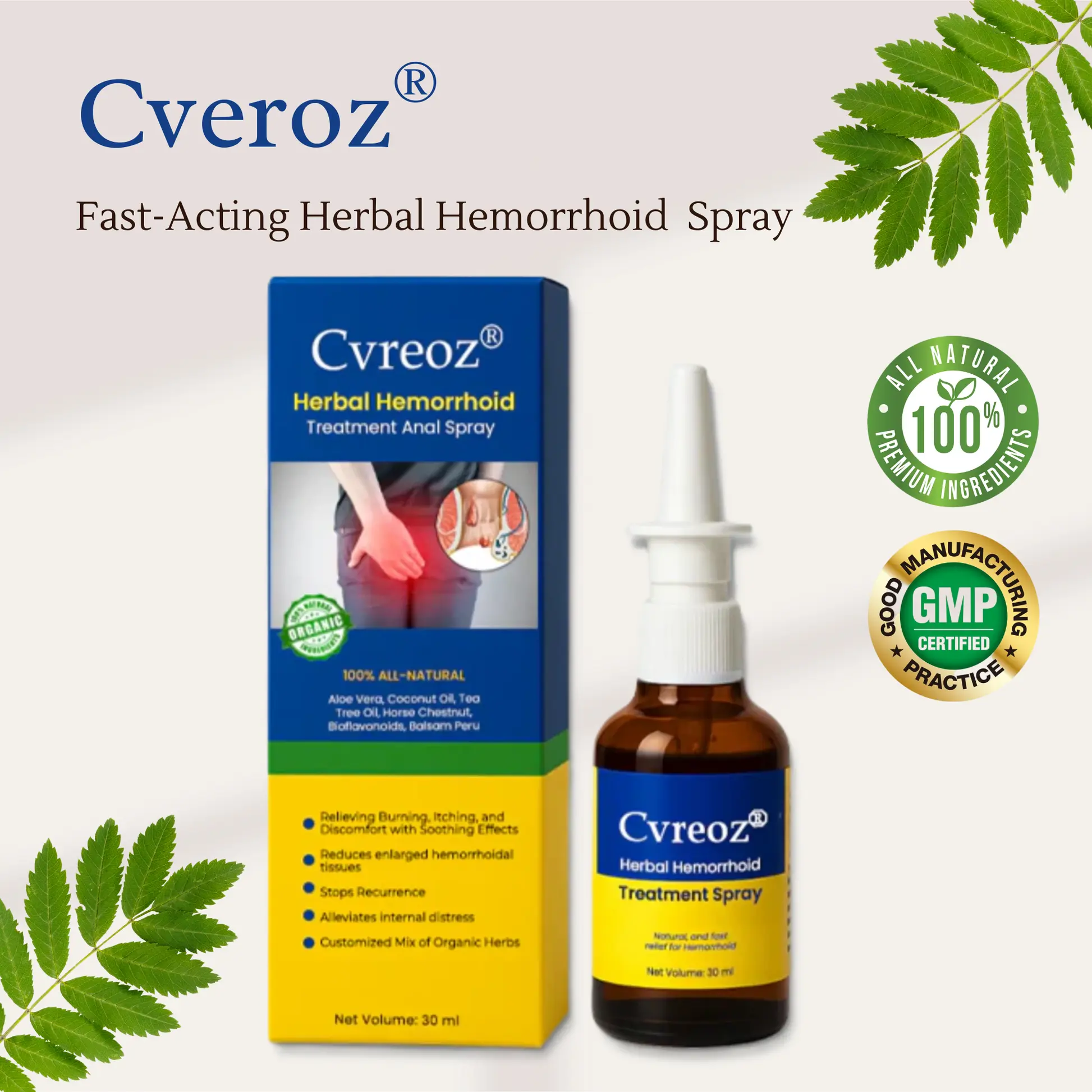 Cveroz® Herbal Hemorrhoid Spray