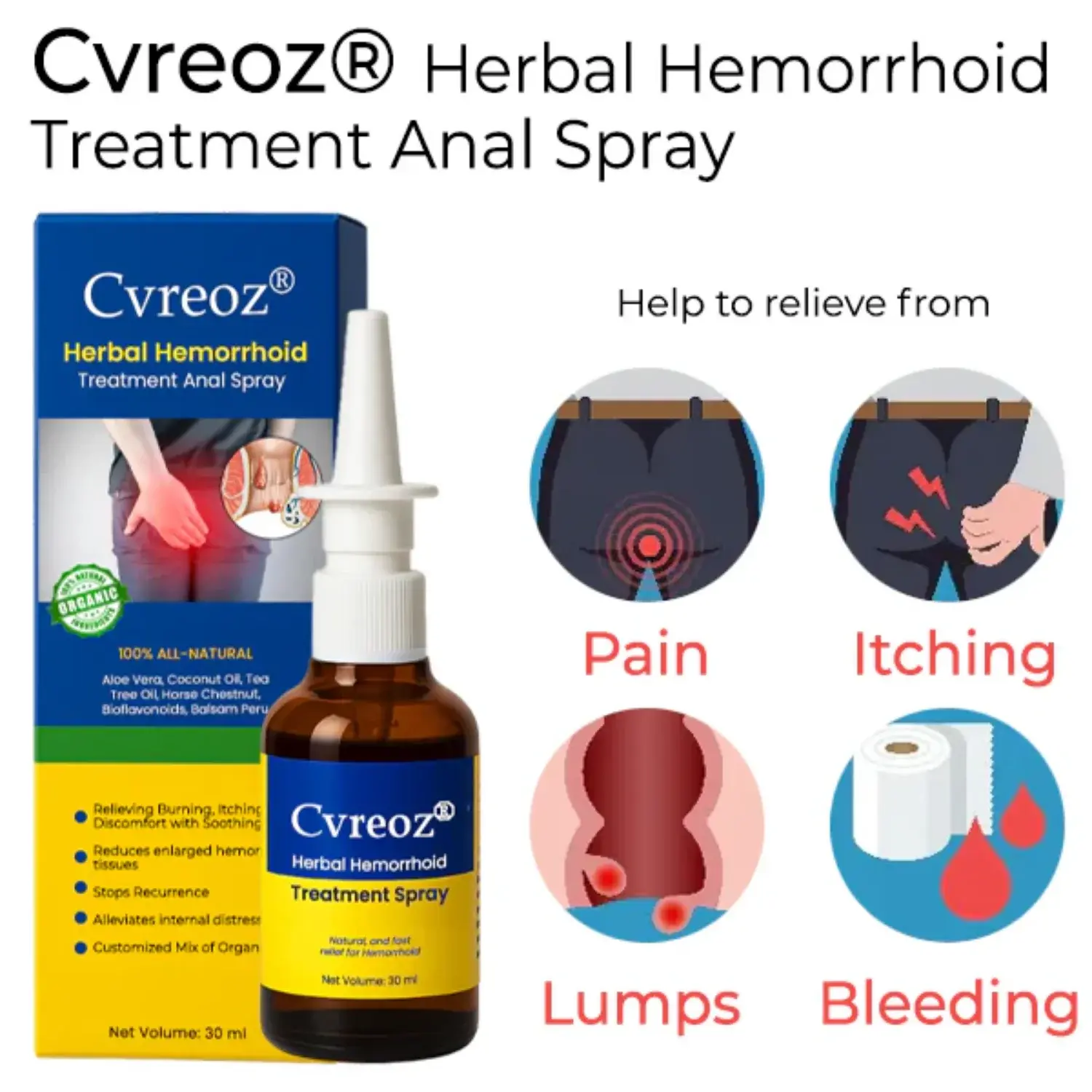 Cveroz® Herbal Hemorrhoid Spray